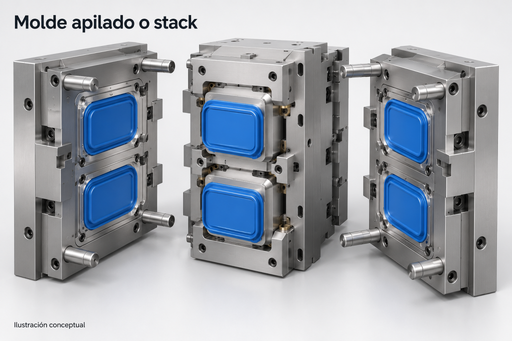 molde apilado o molde stack