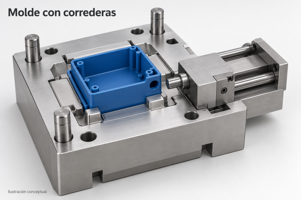 Molde con correderas