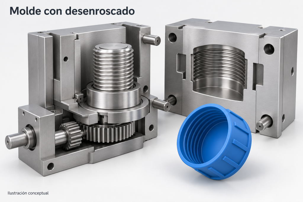 Molde con desenroscado