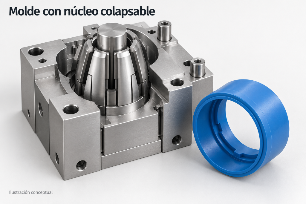 Molde con núcleo colapsable