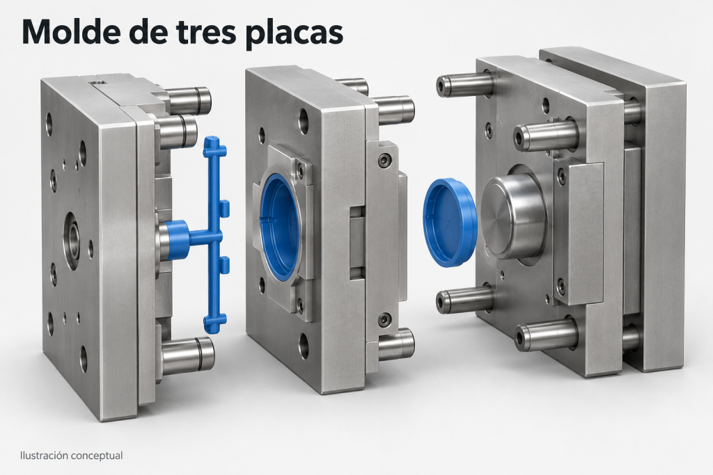Molde de tres placas